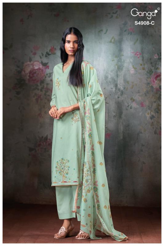 Ganga elyndria 4908 wholesale dress material shops in tamil nadu